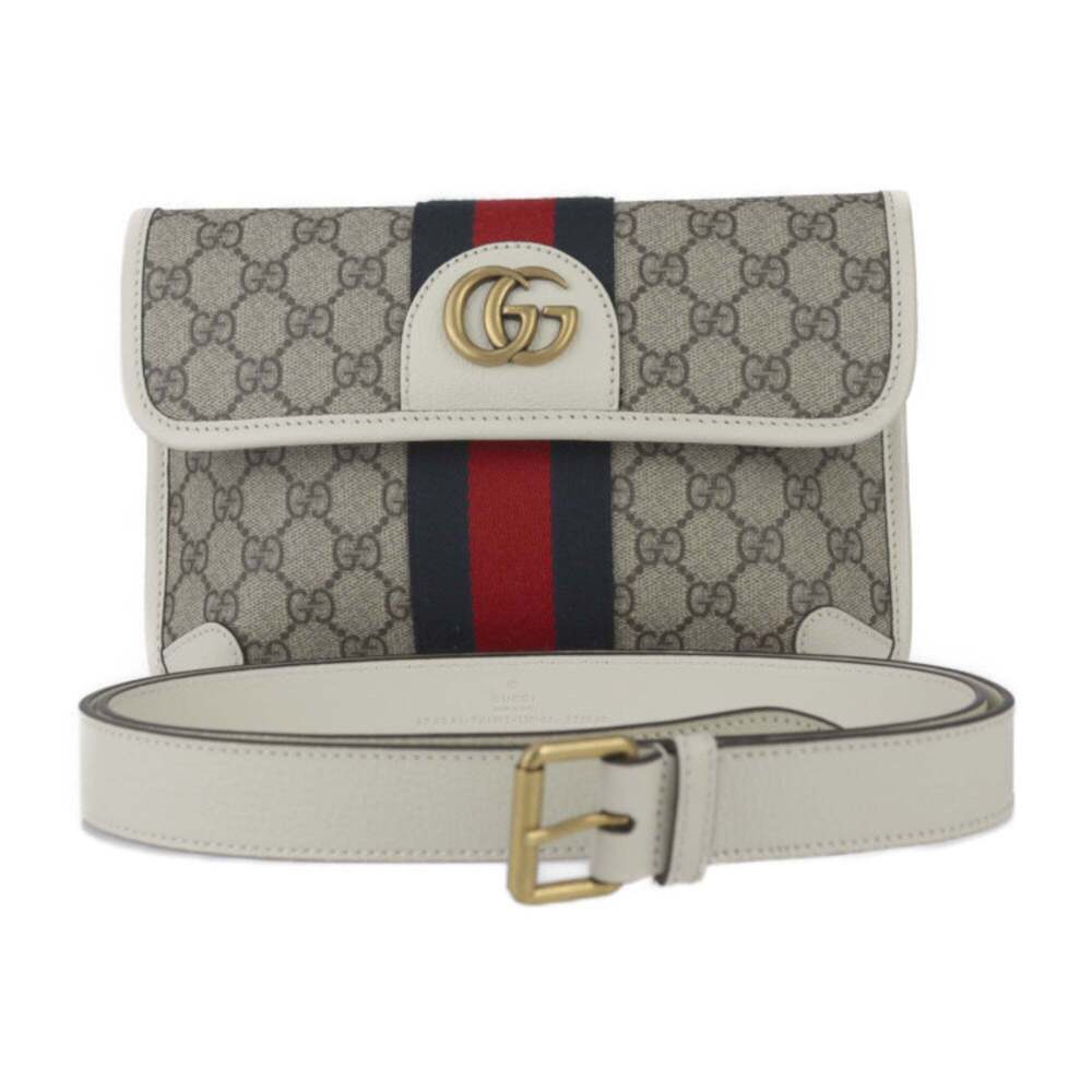 GUCCI Cream Leather Fanny Pack